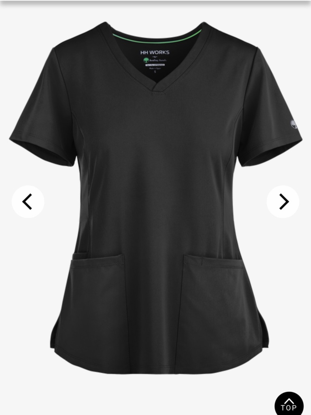 healing hands Women’s V-Neck Scrub Top - Black